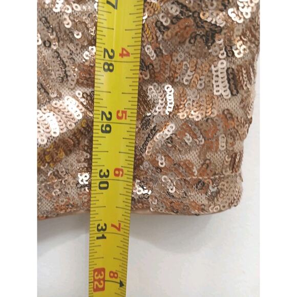 FOREVER 21 Gold Sequins Mini Dress Sz M Cocktail Party New Year Holiday Glam New - Picture 14 of 17